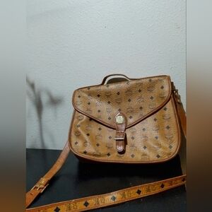 MCM Brown Leather Crossbody Bag